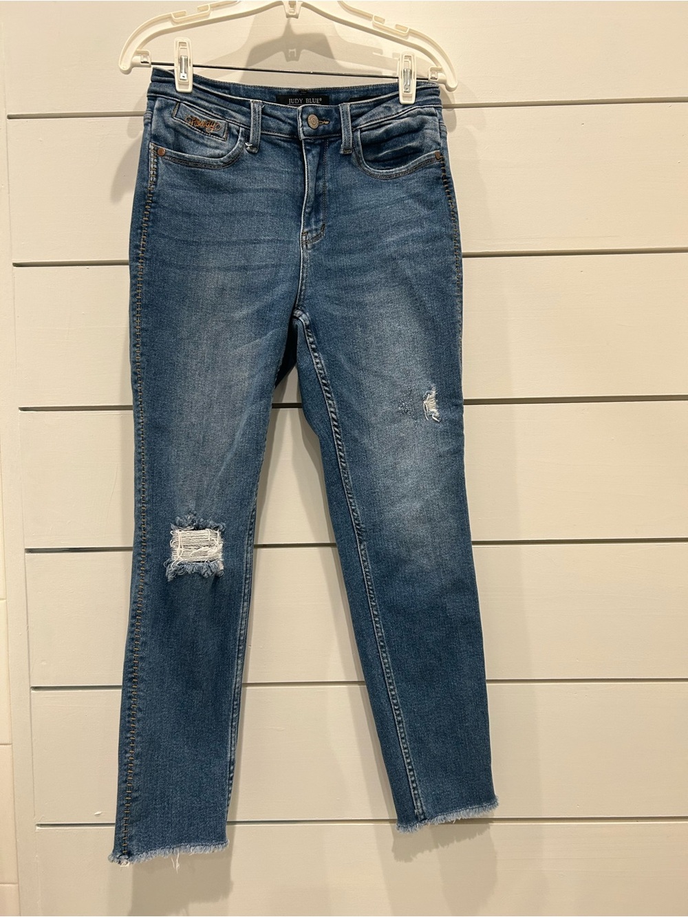 Judy Blue Relaxed Boyfriend Jeans w/Tan Stitching Detail